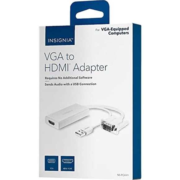 Insignia™ - NS-PCAVH VGA to HDMI Adapter - White - Picture 1 of 6